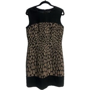 Ann Taylor Women’s Sleeveless Black and Gold Sheath Dress Size 8